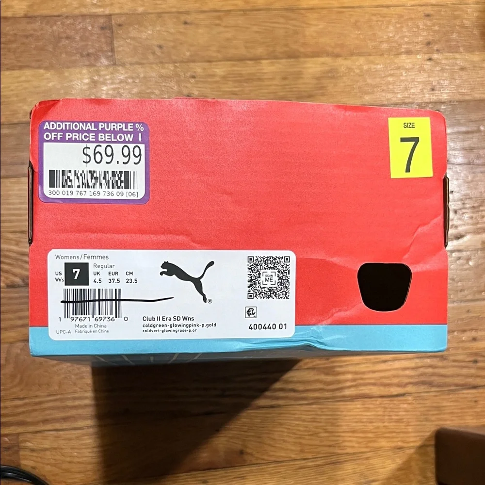 Puma Teal Suede Sneakers with Pink Formstrip and Gum Sole - Picture 7 of 7